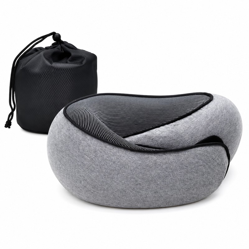 Travel Neck Pillow for Airplane Rest – Snail-Style Memory Foam
