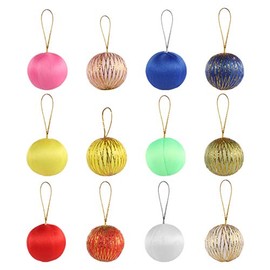 HEALLILY 48pcs Satin Balls Christmas Ball Ornaments Christmas Tree Hanging Balls Decorations Xmas Holiday Christmas Party Decorations 3cm