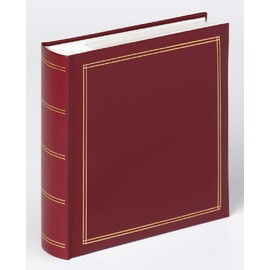 walther Design Photo Album Red 200 Photos 10 x 15 cm Memo Album Imitation Leather with Embossing, Monza ME-138-R