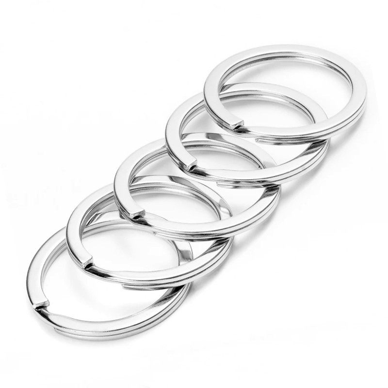 DOETYD 10pcs 25mm Key Ring Hoop,Metal Key Rings Metal Flat