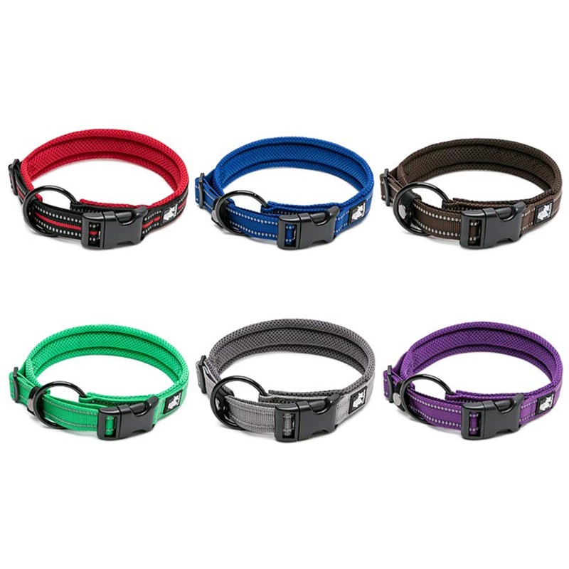 WINHYEPET True Love Dog Collar Reflective Sandwich lining Nylon Webbing