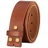 TYWestyles No Buckle Full Grain Leather Belt Men Women Fits