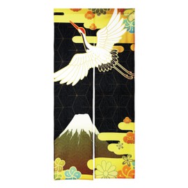 next.design Noren Noren, 70.9 inches (180 cm) Length, Crane, Mt. Fuji Ukiyo-e, Japanese Pattern, Long Length, Decorative, Stylish, Japanese, Modern, Northern Europe, Long, Cute, Tension Bar, Noren,