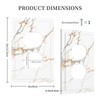LWDZLHD White Gold Marble Outlet Covers Light Switch Cover Decorative
