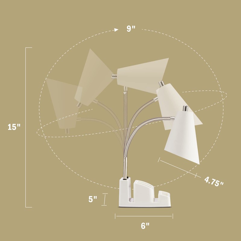LED Desk Lamp with 1 USB Charging Port and 1