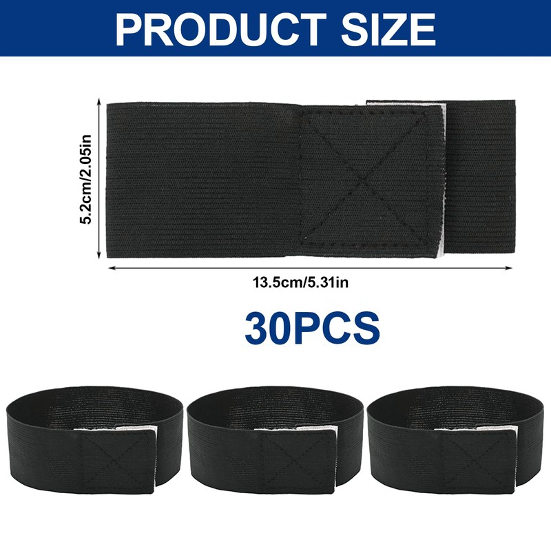 SOONHUA 30pcs Mourning Arm Bands, Black Elastic Memorial Wristbands for