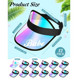 Preboun 12 Pack Bachelorette Sun Visors Hat Women Bridal Party Babe Bridesmaid UV Protection Caps for Wedding Beach Outdoor(Elegant Colors)