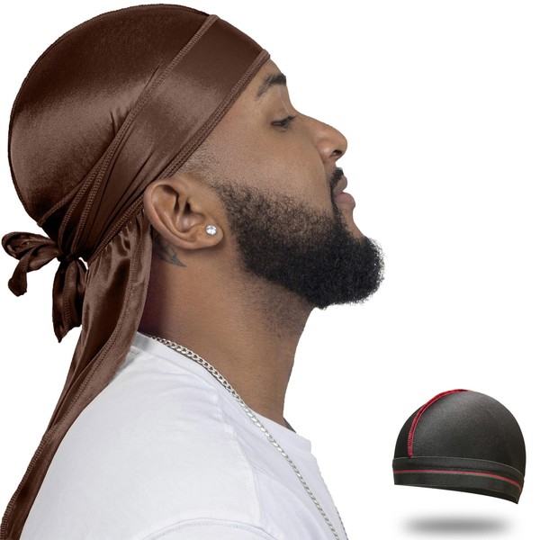 ForceWave Silky Durag for Men Wave Cap Satin Dorag for
