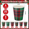 FoldTier 90 Pcs Christmas Paper Cups 9 oz Disposable Christmas