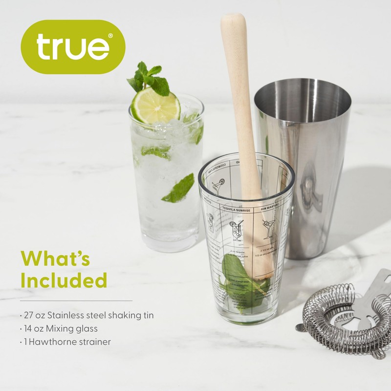 True 3-Piece Barware Set for Mixed Drinks and Cold Brew