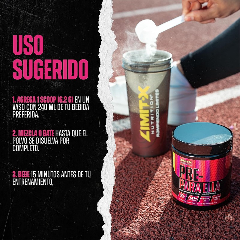 Creatina Monohidratada en polvo pre entreno para mujer pre workout