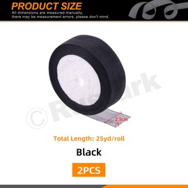 Rustark 2 Roll 1" x 25 Yards Black Sheer Organza Ribbon Transparent Chiffon Fabric Organza Ribbons for Gift Wrapping Invitations Christmas Birthday Wedding Party Decoration(2.5cm x 23m)