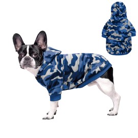 Dog Hoodies Clothes,Pet Pullover Sweater Sweatshirt Coat,Warm Comfortable Pet Camouflage Jumper Clothing for Cat Puppy Small Medium Dog_S(Blue Camouflage)