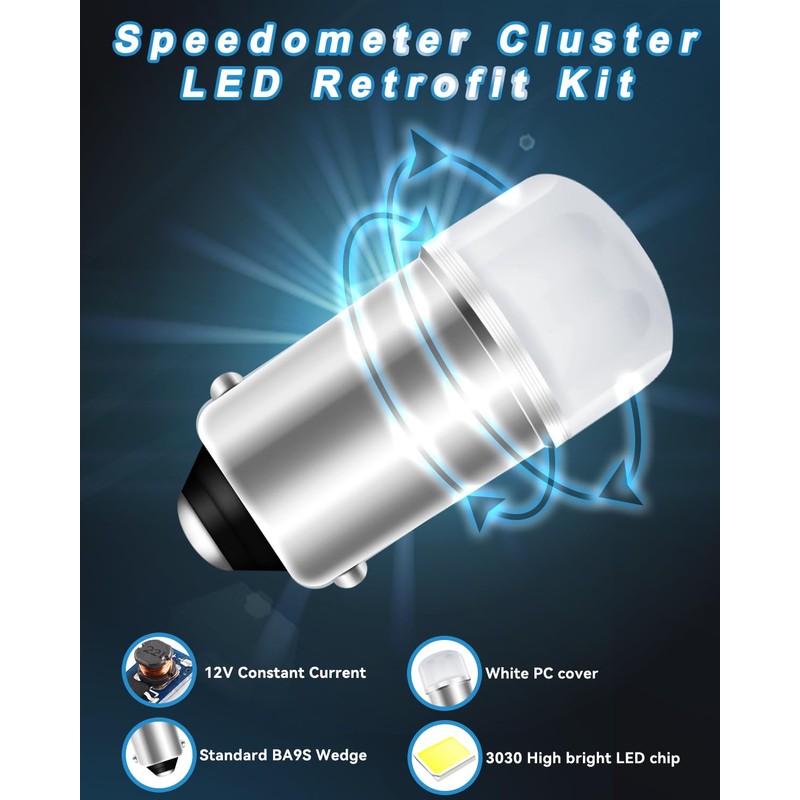 Keiurot Speedometer Cluster LED Retrofit Bulb Kit Replacement Led Bulb