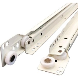Sliding Rail, Telescopic Kitchen Rail, 9.8 inches (250, 300, 350, 400, 450, 500 mm), Drawer Slide Rail, Roller Type, Comes with Bottom for Durable, Quiet, Light Sliding Operation, 2 Pieces, Load