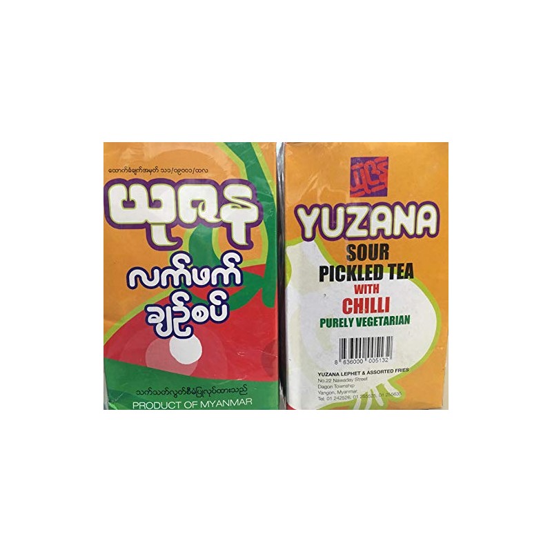 Yuzana Sour Pickled Tea Leaves Box (Spicy) with Crispy Mixed