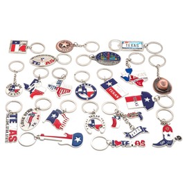 Lamatar1 Texas Bundle Souvenir Keychains, 21 Pcs Set, Texas Lone Star on Texas State Map, Don't Mess with Texas, I Love Texas, Longhorn, Texas Seal, Texas Bottle Opener, Texas Collection, Metallic