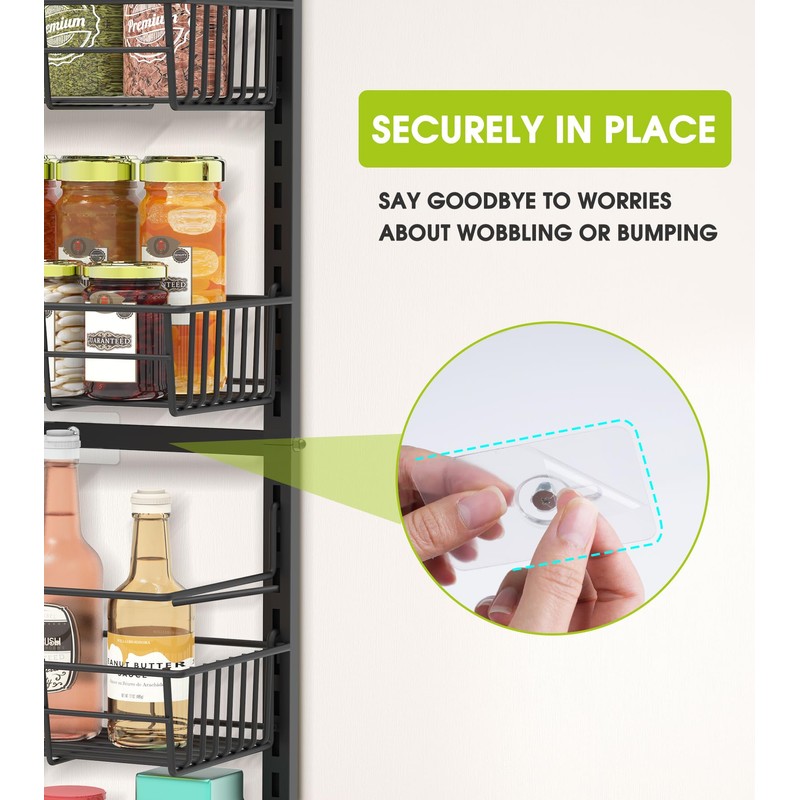 Mefirt Over The Door Pantry Organizer, Wall Mount Spice Rack,