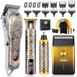 Hair Clipper for Men Set Cordless Electric Hair Clipper T-Shaped Beard Trimmer Nose Hair Trimmer Electric Shaver Professional Haircutting and Beauty Kit