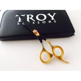 5.5" Professional Barber Razor Edge Titanium Coated Hair Cutting Shears Scissors Set+case