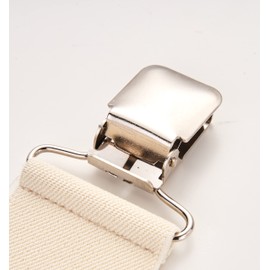 Linemoon Suspenders for Men Heavy Duty, 2 Inch Wide Adjustable Elastic X Back Suspender Ivory