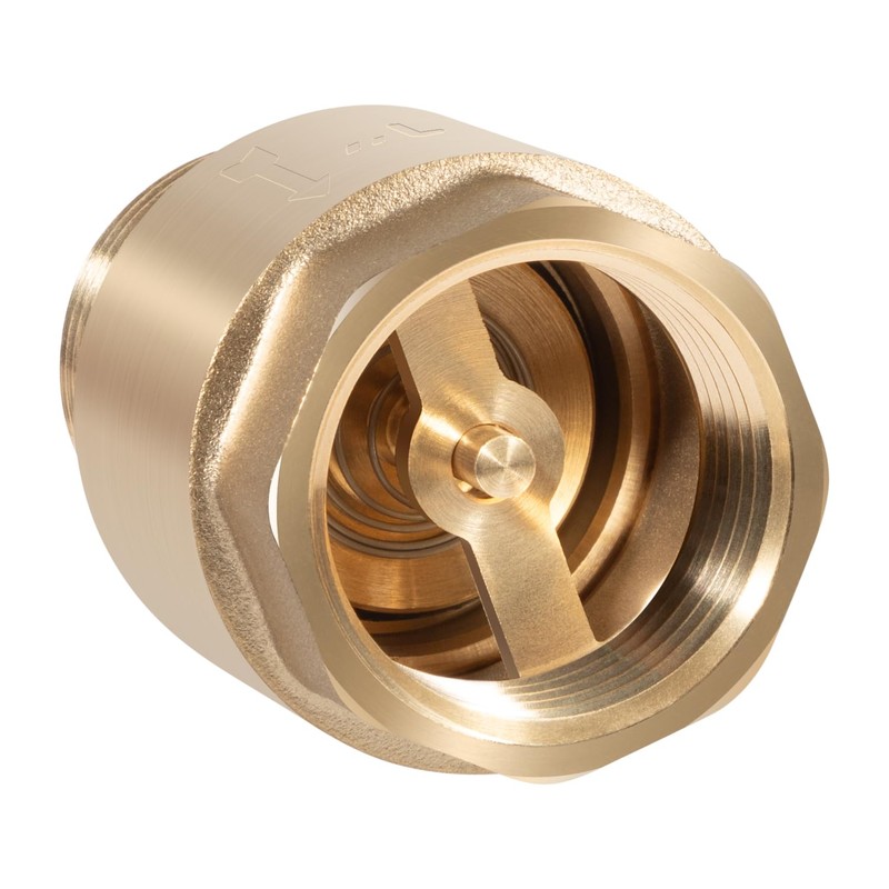 One Way Brass Check Valve, 1" NPT male in/ 1"