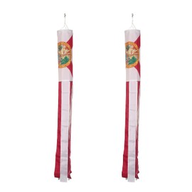MSFHHA Florida Flag WindSock US State Flags 2 Pack Stripes Wind Socks for Yard and State Party Flag, 60 inch