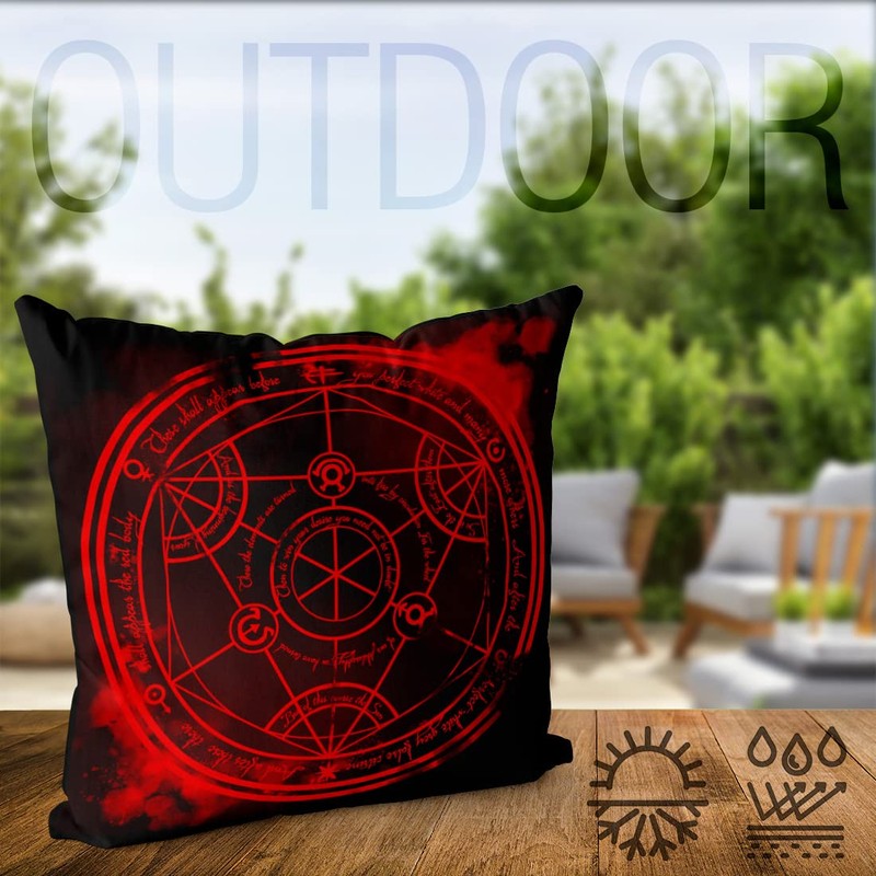 VOID Red Circle Pillow Case Cushion Cover Polyester Waterproof Outdoor