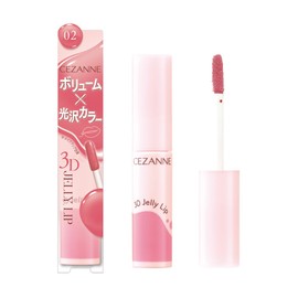 Cezanne 3D Jelly Lip 02 Milk Close, 0.2 oz (5 g), Glossy Lip Milky Rose, Transparency