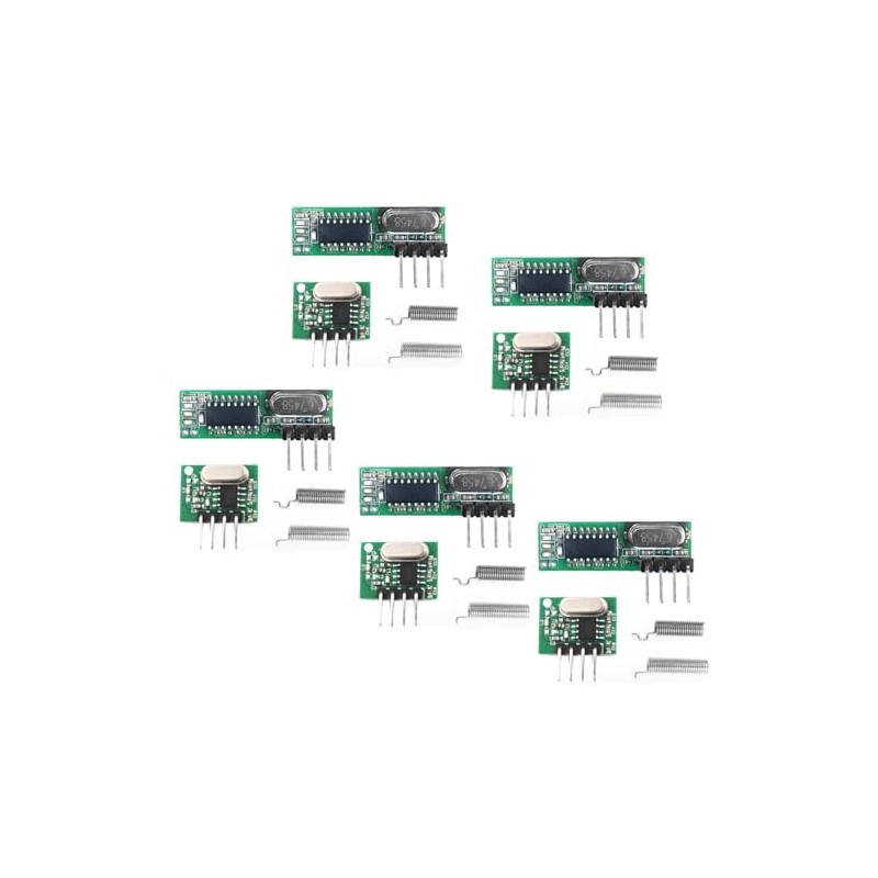 5 PCS 433mhz Wireless RF Transmitter and Receiver with Antenna