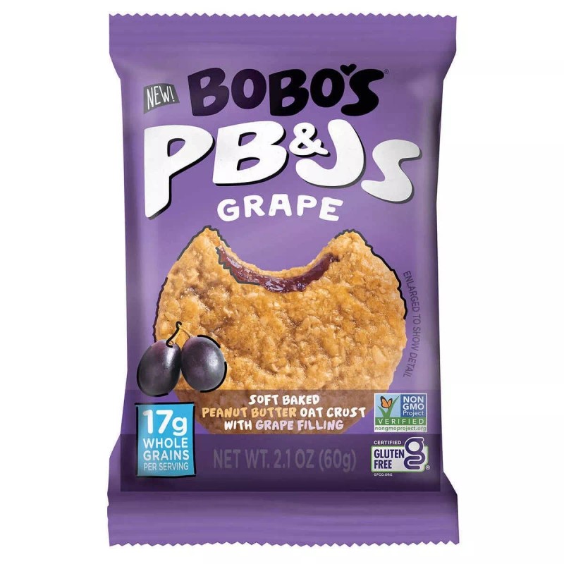Bobo's PB&Js Oat Sandwich Bar, Variety Pack, 2.1 oz, 20-count