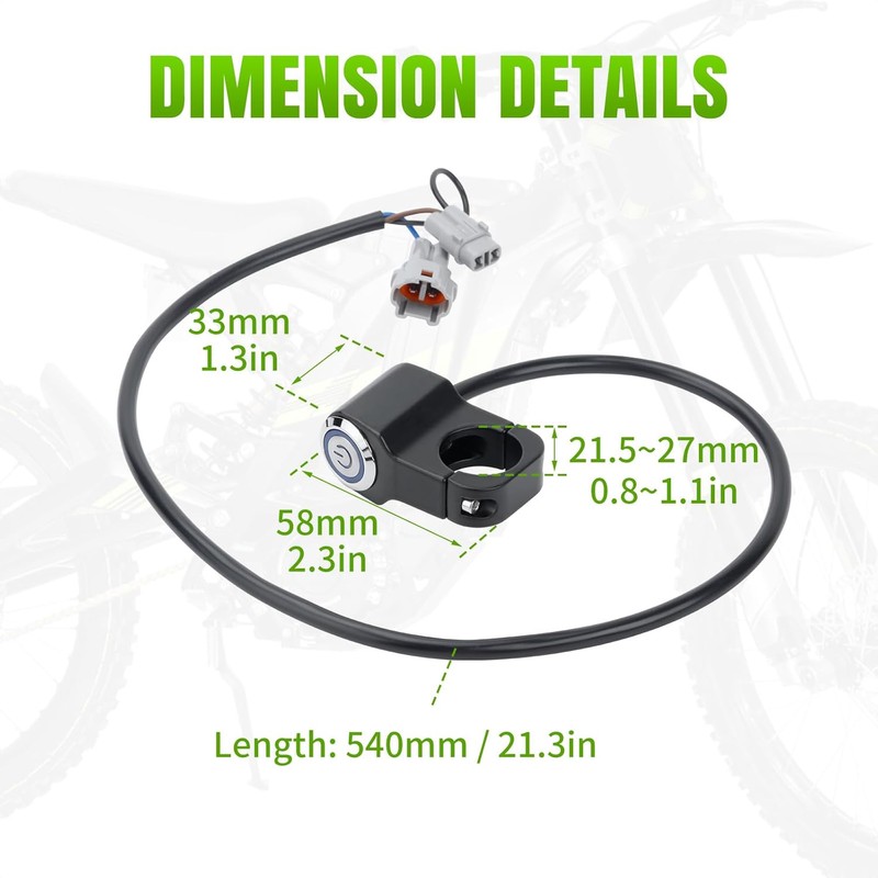RIDLOG Surron Headlight Switch Surron Motorcycle Light On/Off Switch Fit