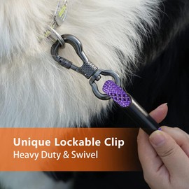 Long Dog Leash for Dog Training 10FT/15FT/20FT/30FT/40FT/50FT/100FT Reflective Leash with 2 Hooks, Heavy Duty Dog Lead for Large Medium Small Dogs Outside Walking Camping Yard, Purple 15FT