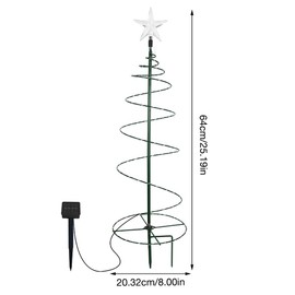 Afenau Outdoor Solar Christmas Decoration, Waterproof Spiral Christmas Tree, Christmas Tree Lighting, Outdoor Solar Christmas Decoration for Gardens, Patios (Warm White)