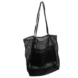 Mesh Beach Handbag Large Capacity Quick Dry Multifunctional Breathable Shopping Travel Bag Black