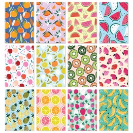 S&O Fun Fruit Notepad Theme Set with 12 Unique Designs - Brightly Colored 3.5x5" Mini Notebooks That Fit Anywhere - Durable Pocket Notebook Pack - Notebooks & Writing Pads - Notebooks Bulk