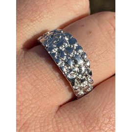 Men's Nugget Ring - Plain Solid 925 Sterling Silver Ring For Men - Sizes 6-13