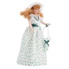 1:12 Miniature Porcelain Doll, 15.5 x 5 cm, Green Dress