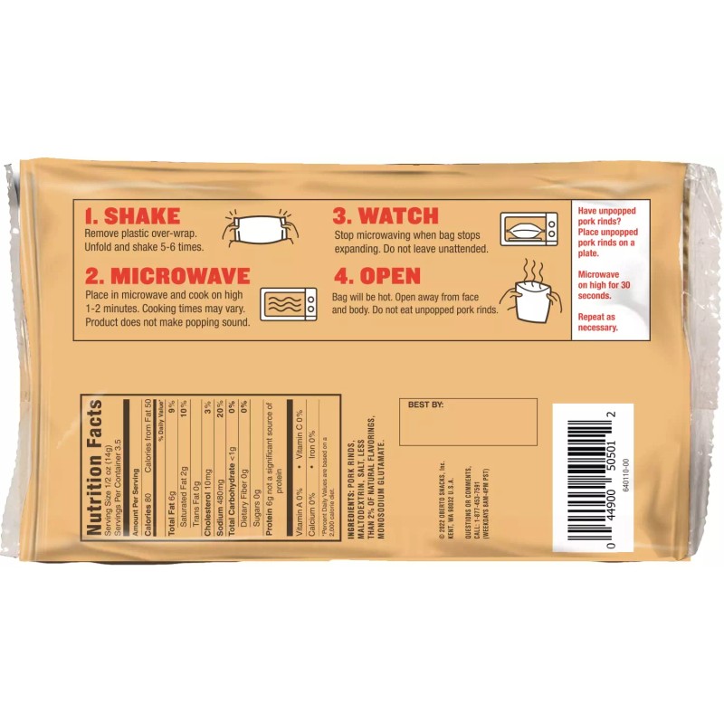 Lowrey'S Bacon Curls Microwave Pork Rinds Chicharrones Original Pack of