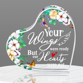 FLYAB Sympathy Gift for Loss of Mother Father Memorial Gifts for Loss of Love One Acrylic Heart Bereavement Condolence Gifts in Memory of Loss of Grandma Grandpa Remembrance Funeral Grief Gifts