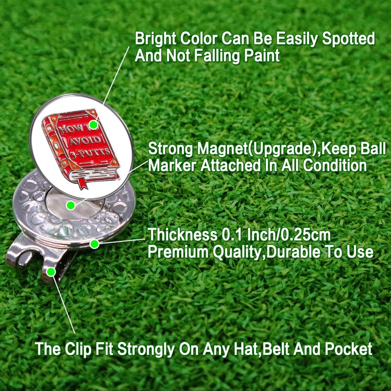FINGER TEN Golf Ball Marker for Ladies Men Value 6