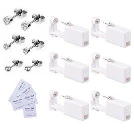 Voarge Ear Piercing Gun Kit - Disposable, Sterile, Painless Self-Piercing Tool with Ear Studs, Stainless Steel