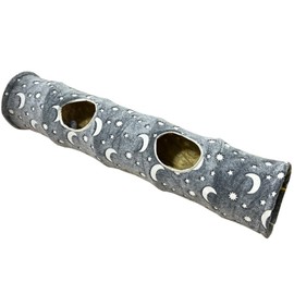 Cat Tunnel, 47 Inch Collapsible Cat Play Tunnel with Plush Ball Toys, Self-Luminous Tubes and Tunnels, Toys for Indoor Cats, Bunny, Rabbits, Kittens, Ferrets Tube Bed