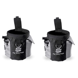 tooloflife 2PCS Pet Treat Bags, Dog Walking Bag Waterproof Dog Treat Pouch Bag Multiple Pockets Training Pouch Carries Dog Bag