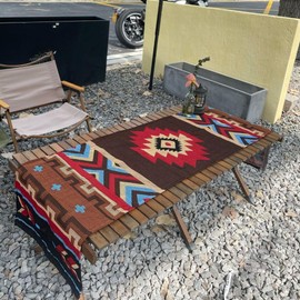 Table Runner, Kilim Pattern, Ortega Pattern, Ethnic, Camping, Outdoor, Picnic, Placemat, Stylish, 15.7 x 53.1 inches (40 x 135 cm) (Kilim Pattern)