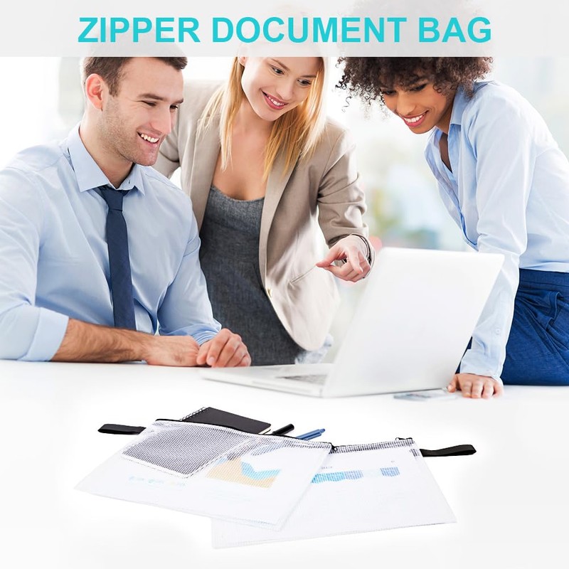 OFFCUP A5 Plastic Wallets, 5PCS Zip Lock Bags, Zipper Bags