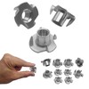 IEUYO Stainless Steel T-Nut, 1/4" 5/16" 3/8" 4-Prong Heavy Duty