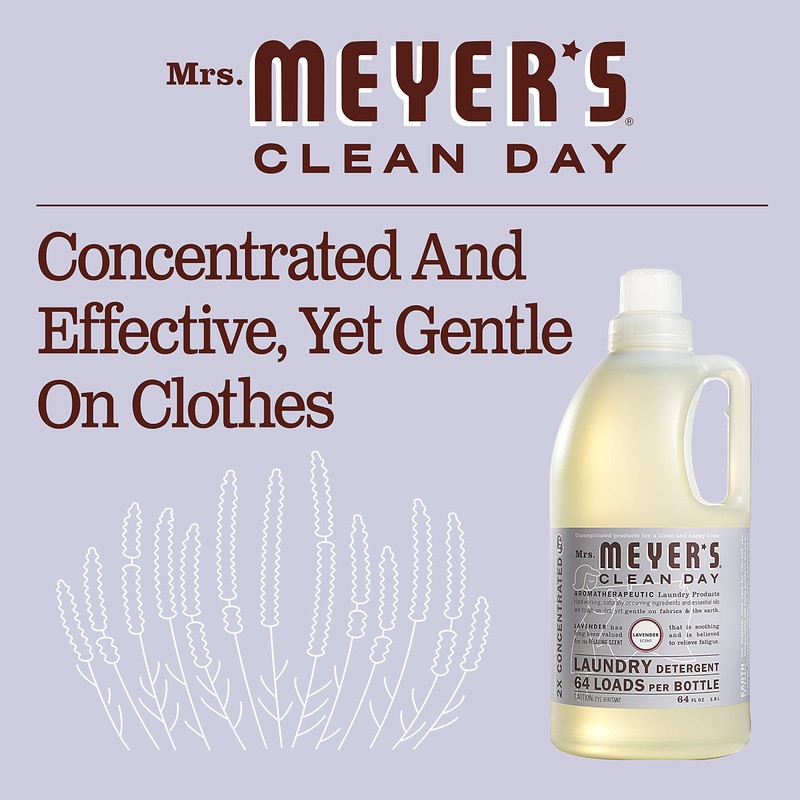 MRS. MEYER'S CLEAN DAY Liquid Laundry Detergent, Cruelty Free, Lavender