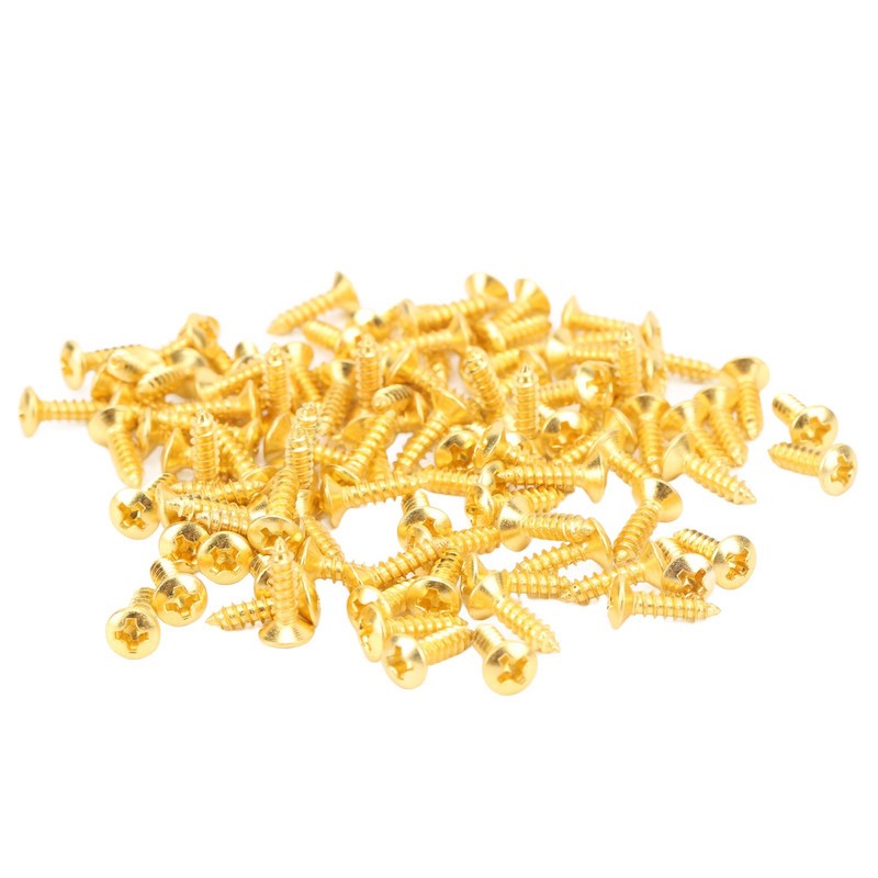 100PCS Guitar Pickguard Screws Metal Guard Plate Mounting Screw Electric