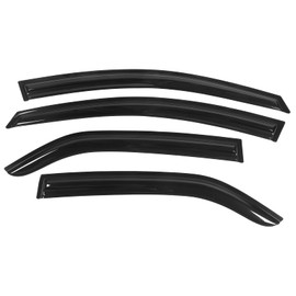 Window Visor Compatible with 2009-2013 Kia Forte Sedan, Acrylic Smoke Tinted & Semi-Transparent Sun Rain Wind Guards Shield Vent by IKON MOTORSPORTS, 2010 2011 2012